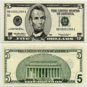 USD $5 Bills $200.00 – $3,500.00