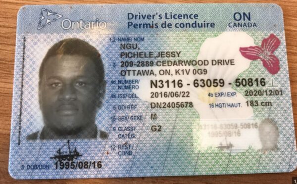 Real Canadian driver’s license